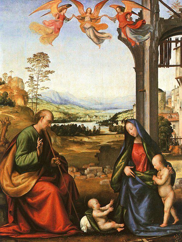 Fra Bartolommeo The Holy Family with the Infant St. John in a Landscape